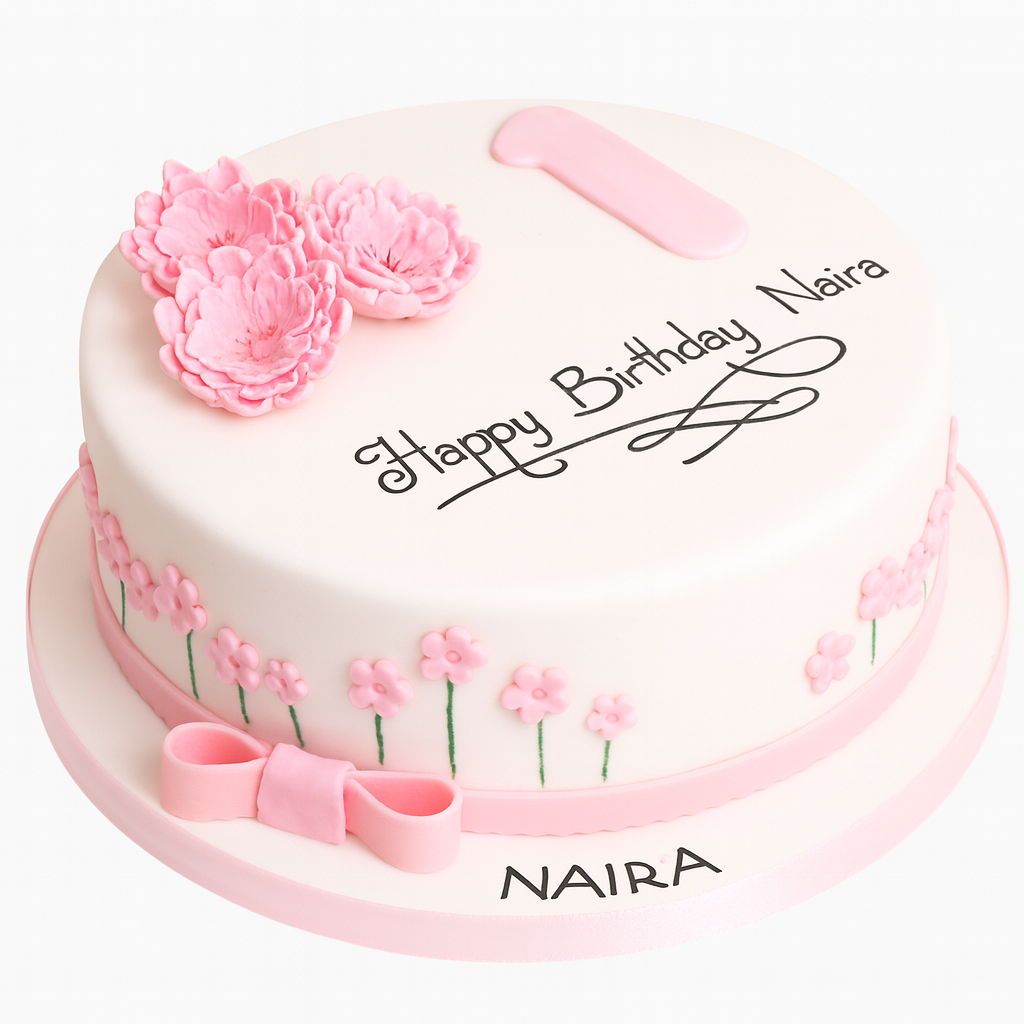 Baby Girl 1st Birthday Cake