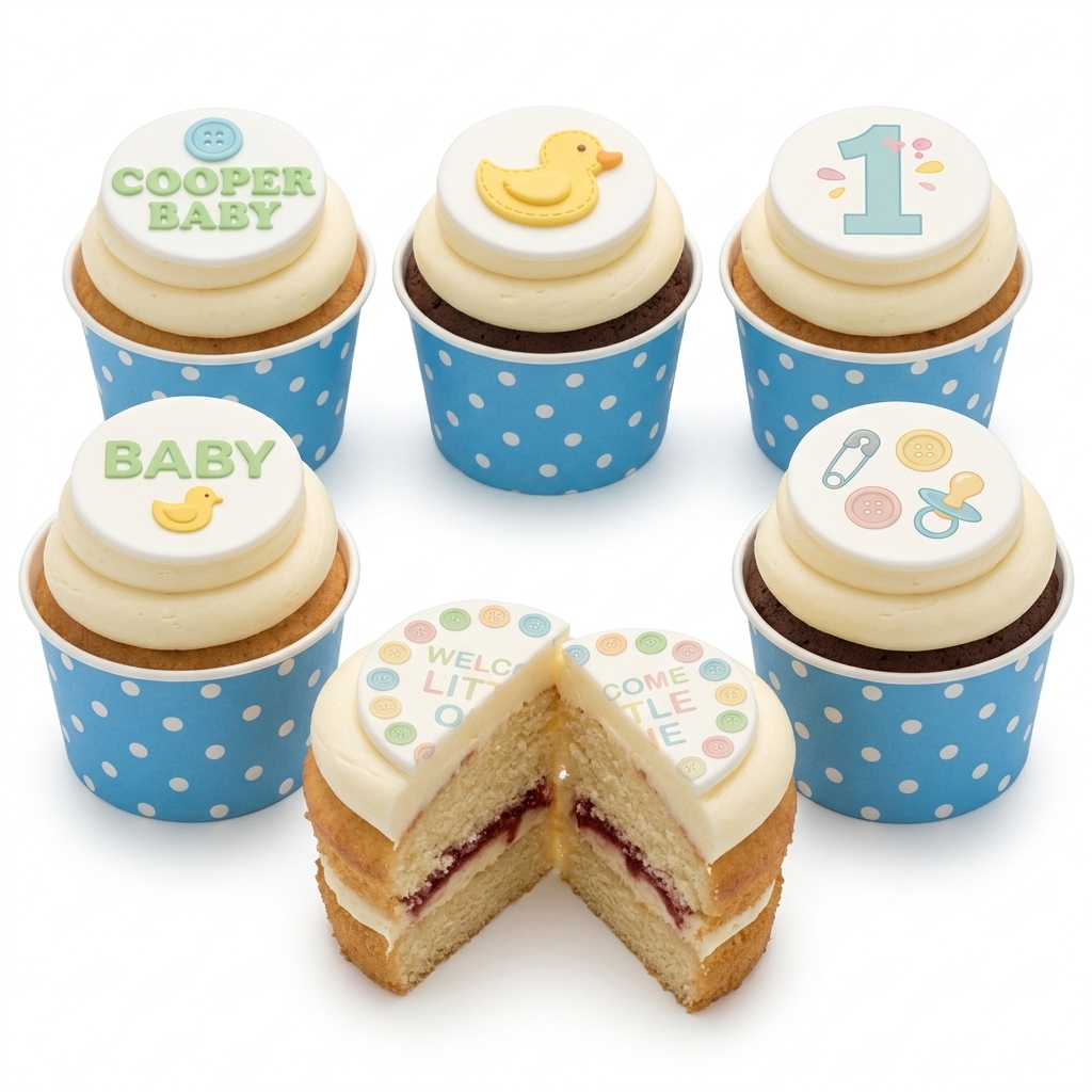 Baby Theme 1st Birthday Cupcakes