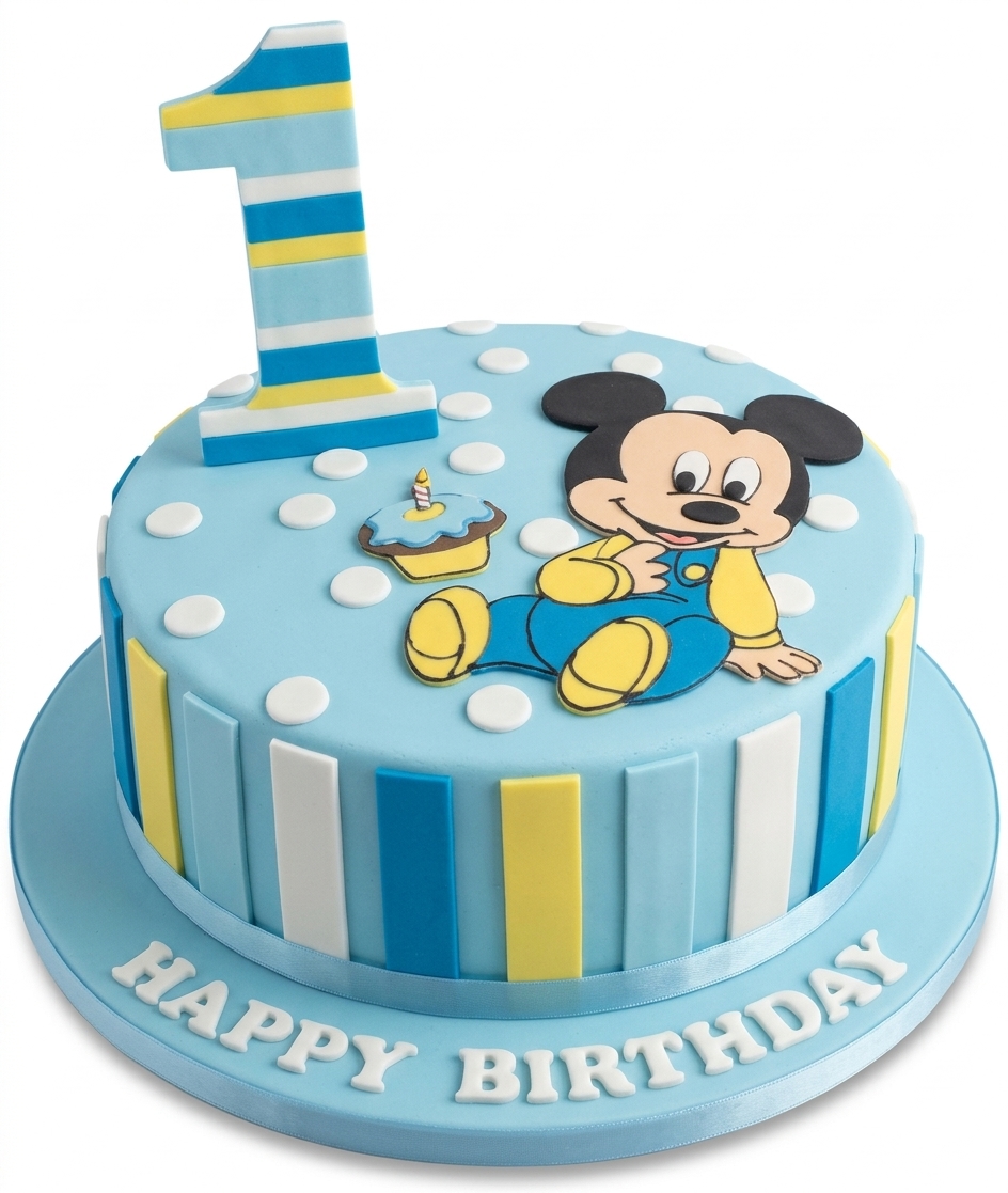 Baby Mickey Mouse Birthday Cake