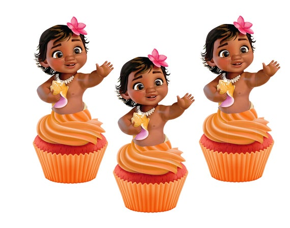 Baby Moana Theme Cupcakes