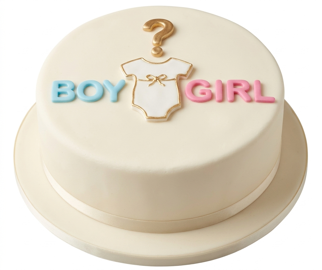 Gender Reveal Baby Shower Cake with Boy or Girl Design