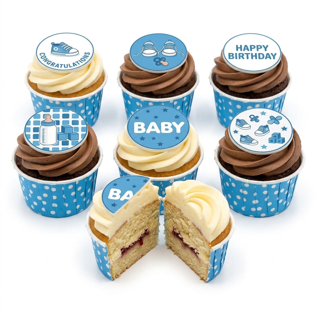 Baby Boy Shower Cupcakes