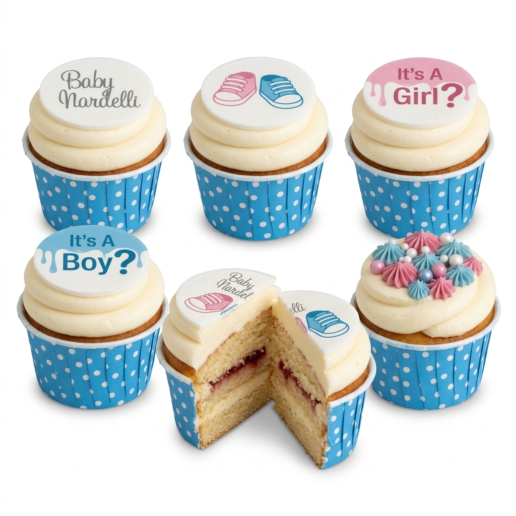 Gender Reveal Baby Shower Cupcakes