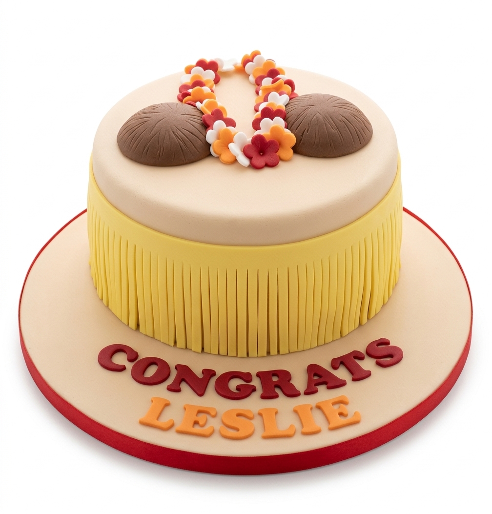 Hawaiian Theme Celebration Cake