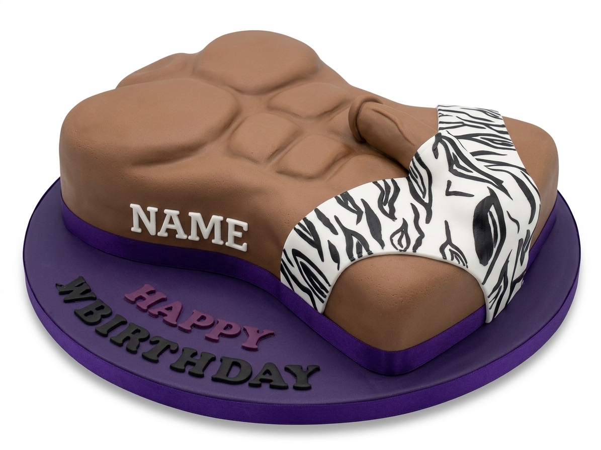Adult Male Torso Birthday Cake