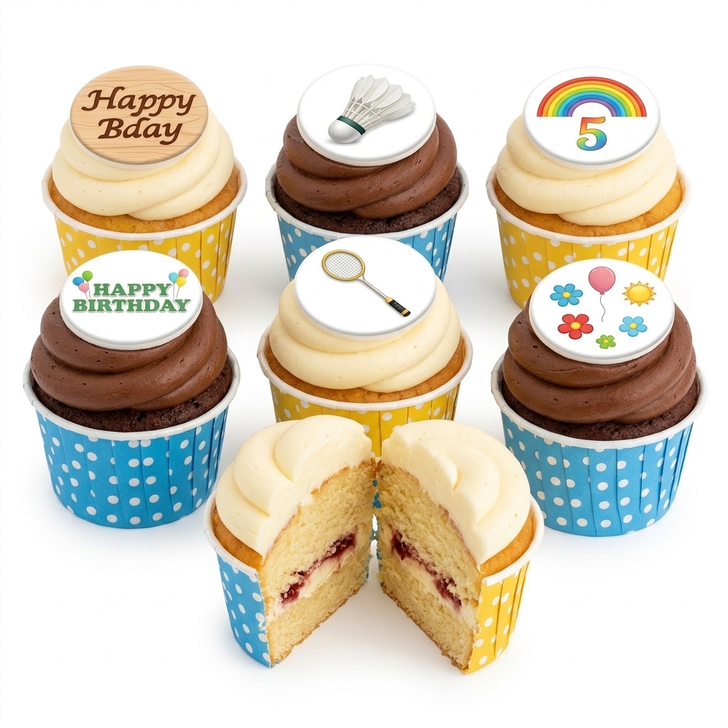 Kids Birthday Cupcakes with Fun Toppers