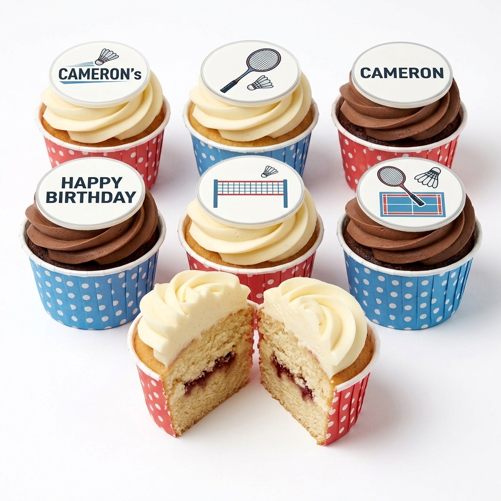 Badminton Birthday Cupcakes