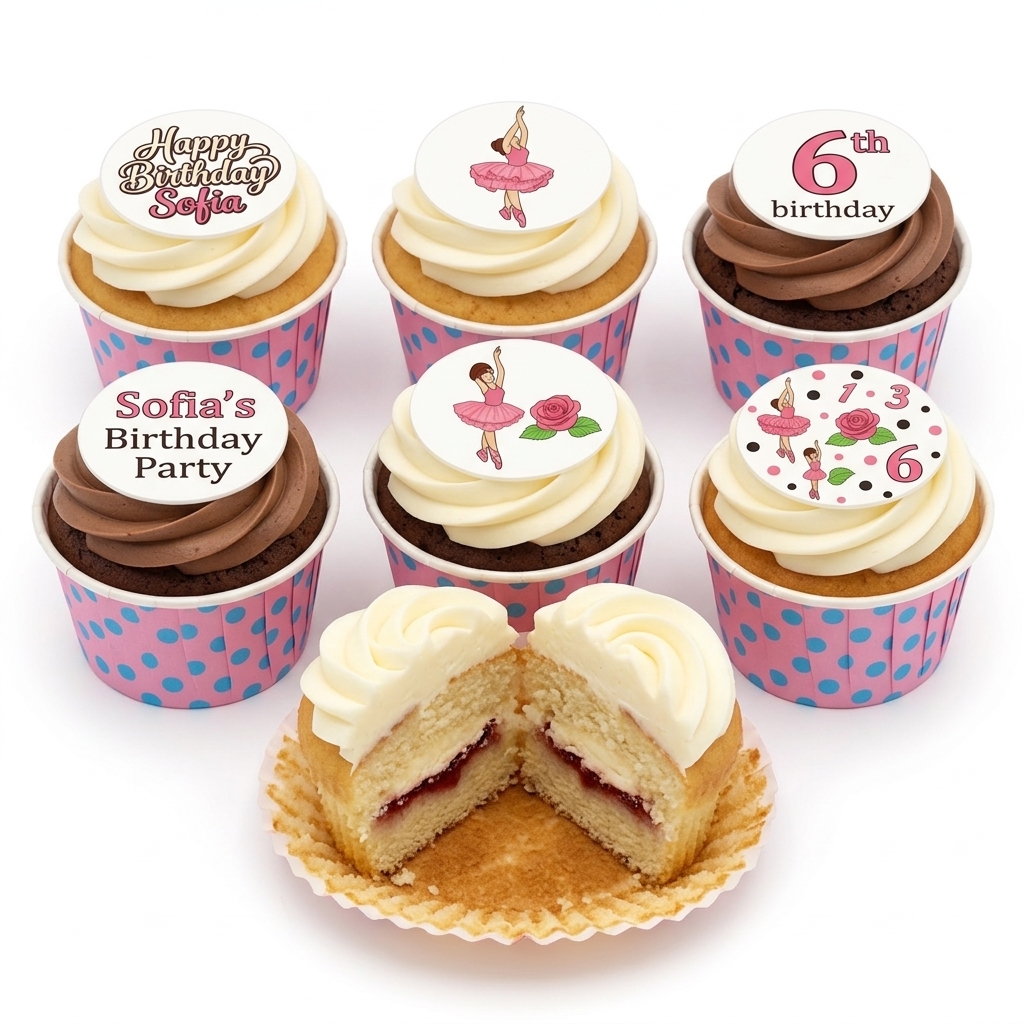 Ballerina Birthday Cupcakes for Girls