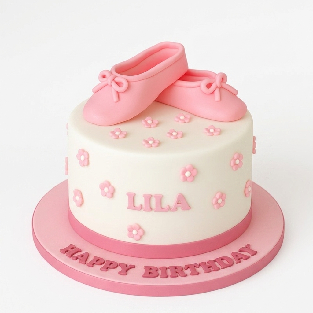 Ballet Shoes Birthday Cake for Girls