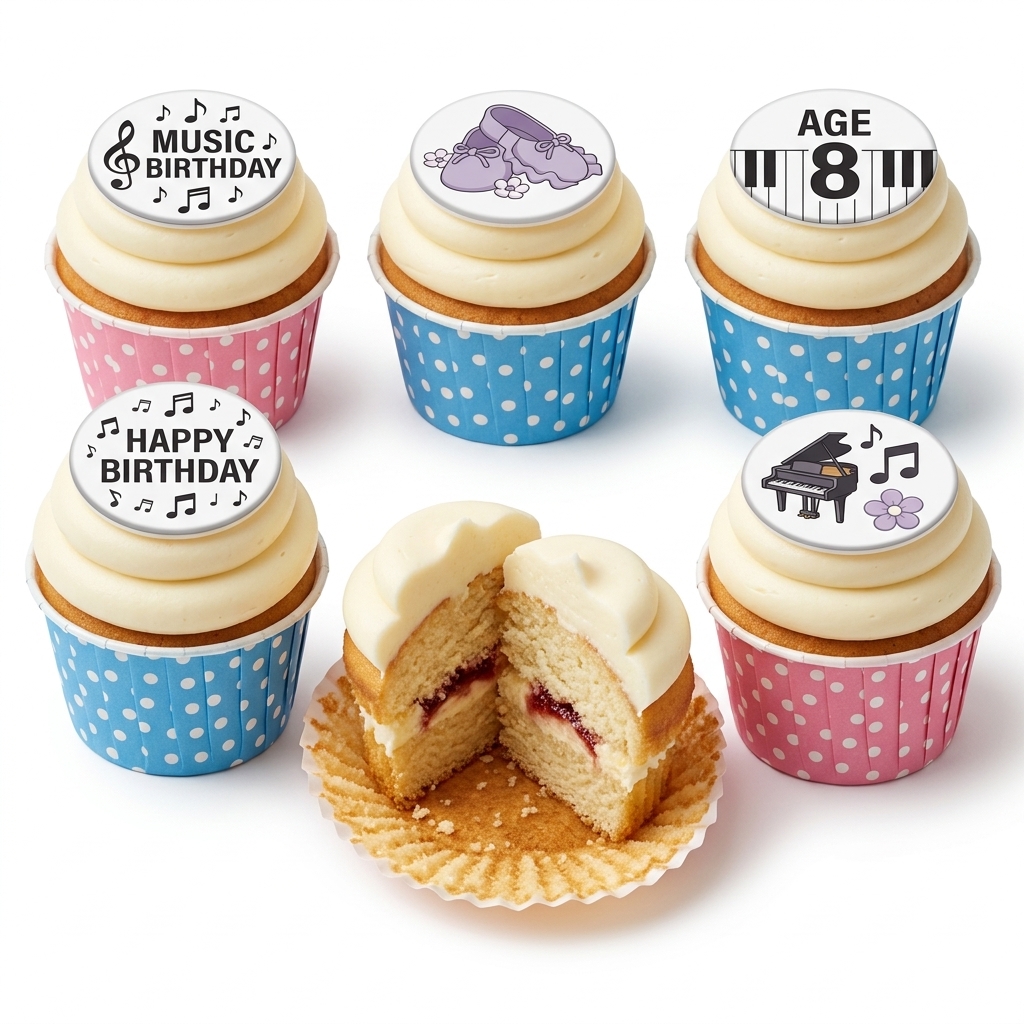 Music & Dance Theme Birthday Cupcakes