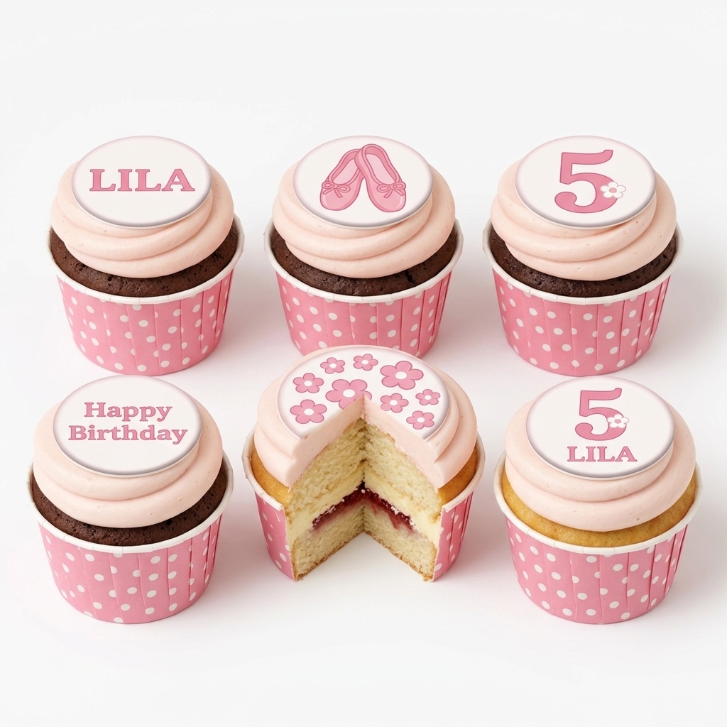 Pink Ballet Birthday Cupcakes for Girls