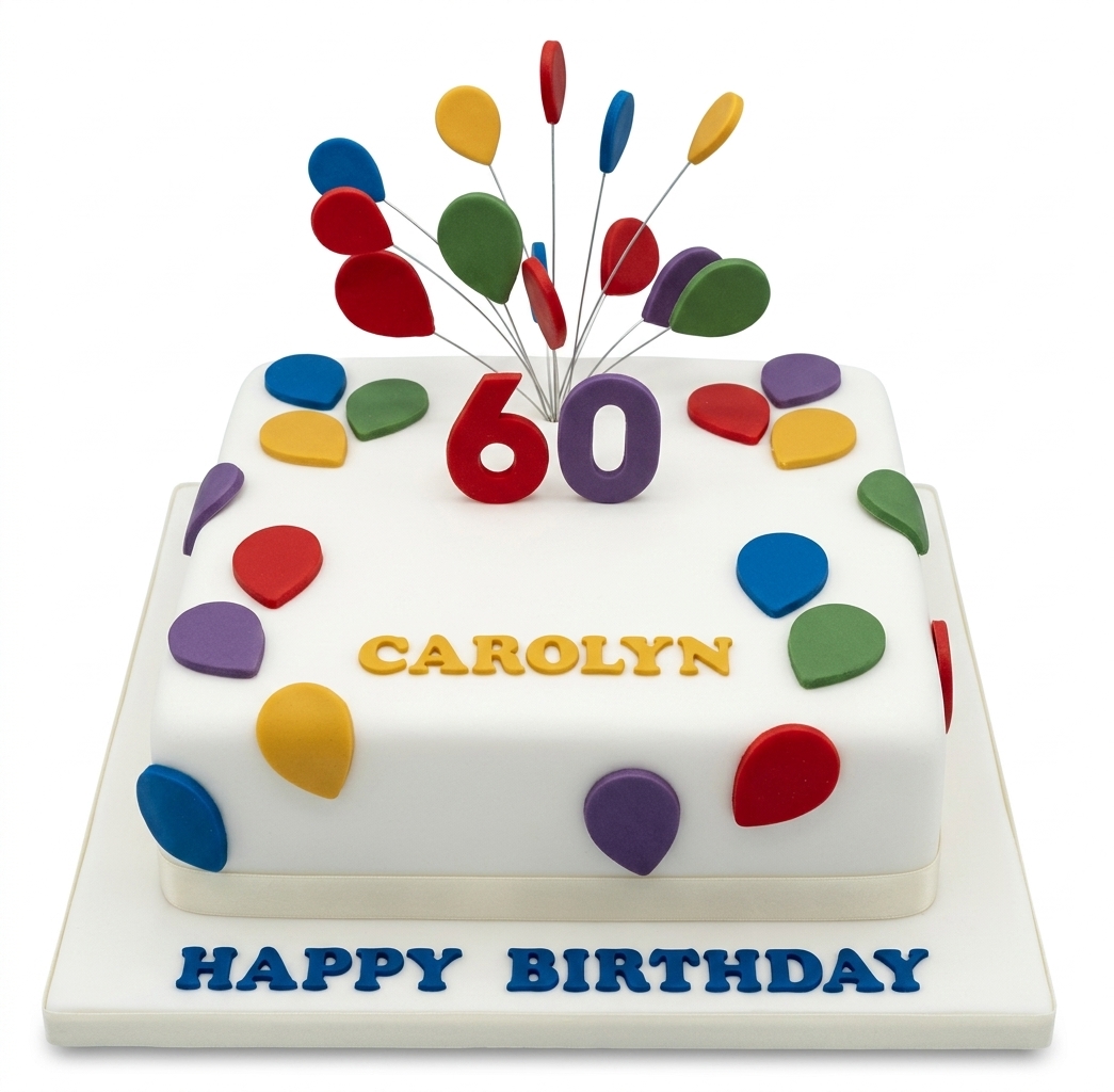 Balloon Birthday Cake with Custom Age