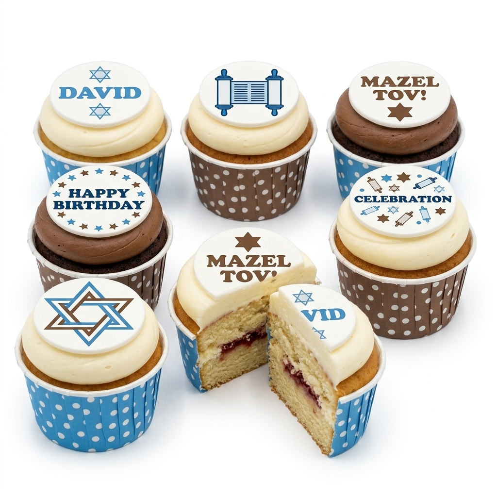 Star of David Bar Mitzvah Cupcakes