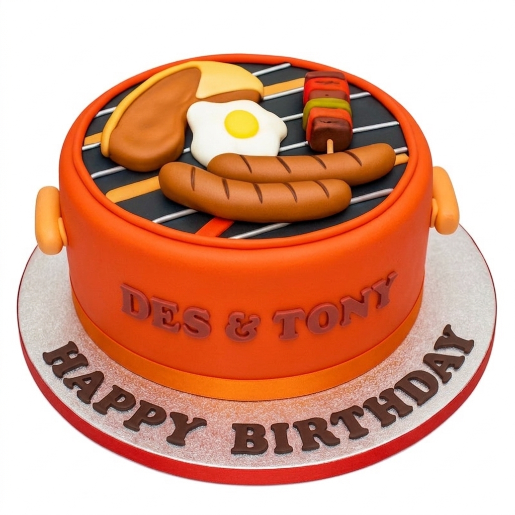 BBQ Grill Theme Birthday Cake