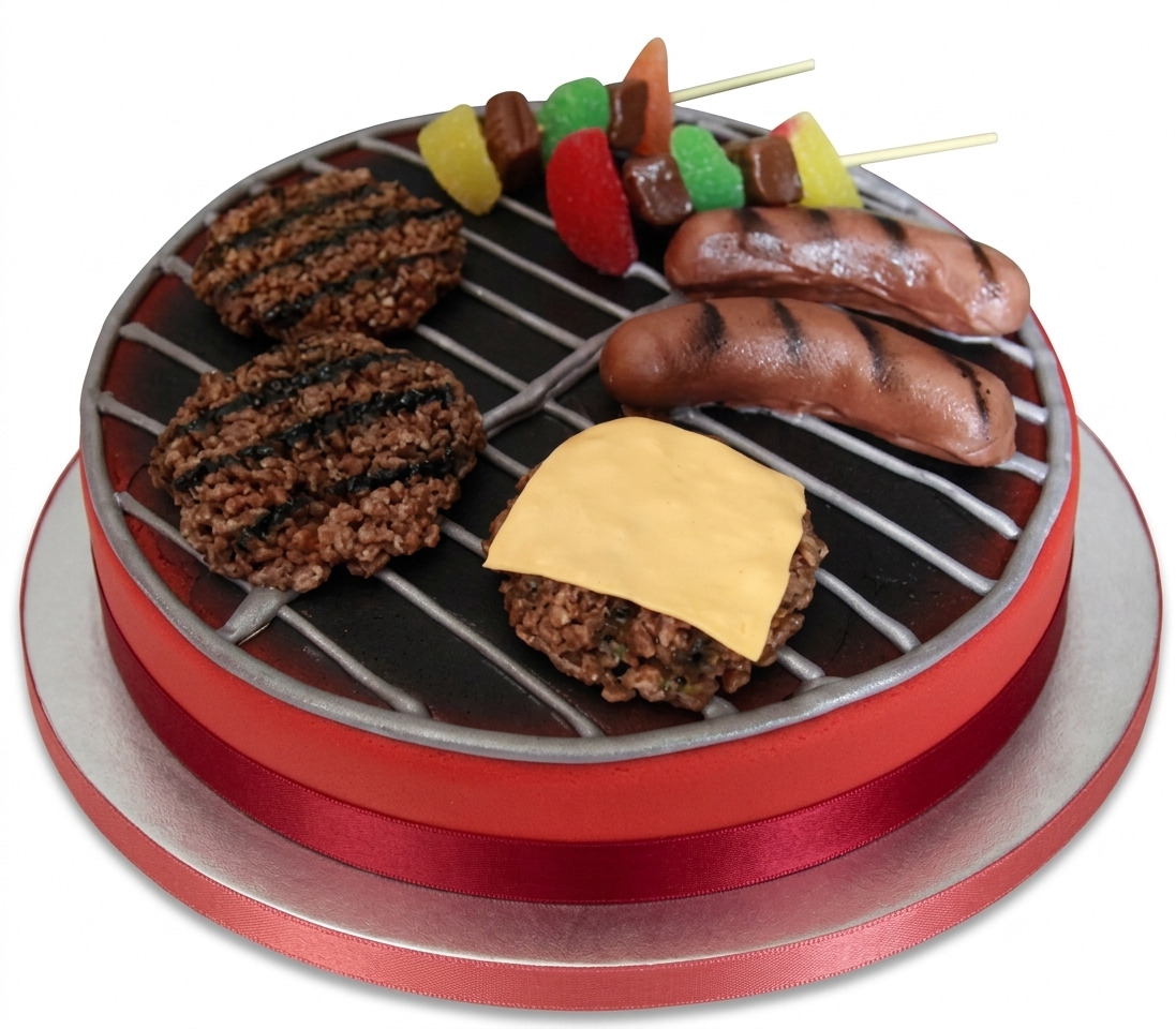 BBQ Grill Theme Birthday Cake