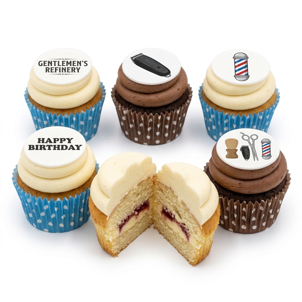 Barber Shop Birthday Cupcakes for Him