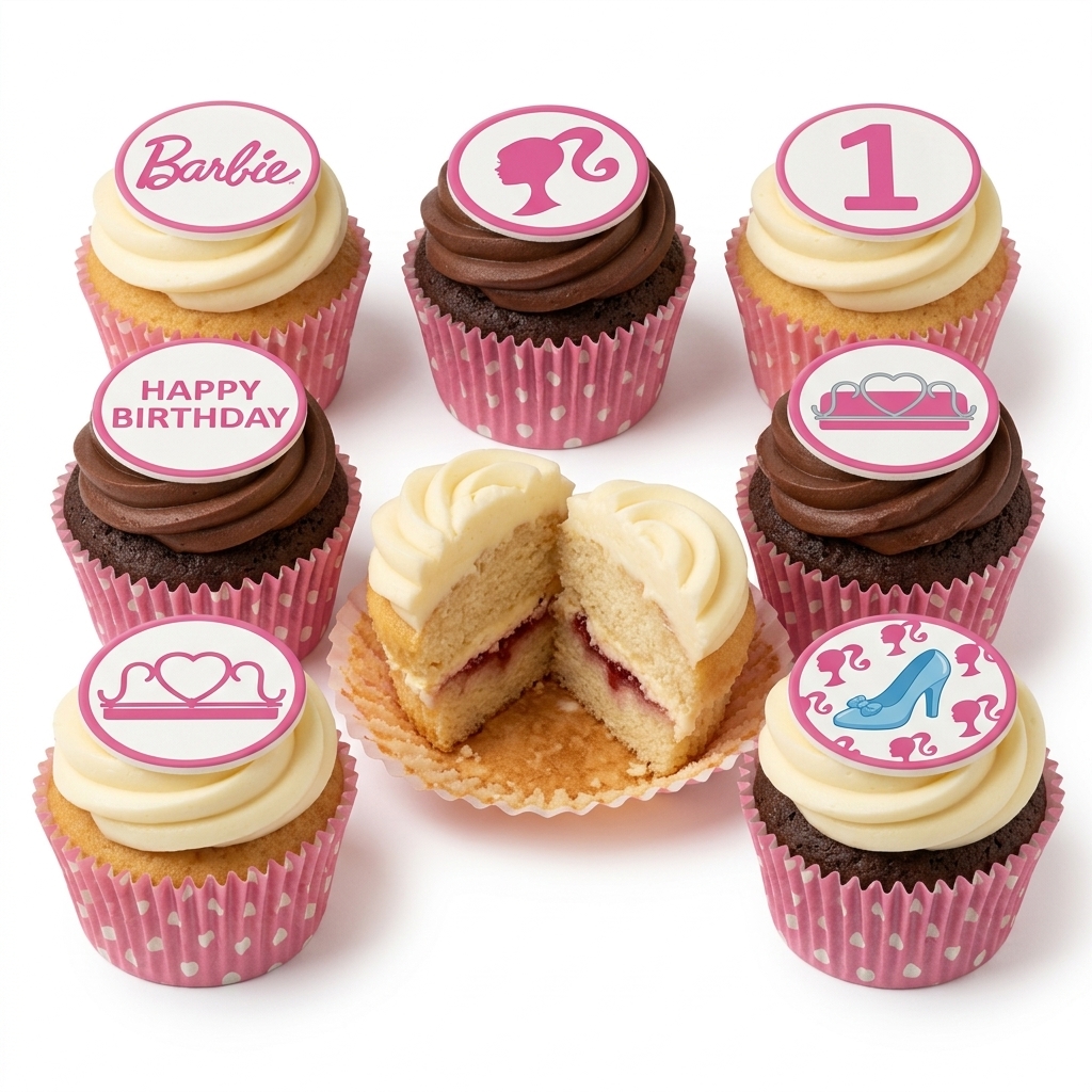 Barbie Theme Birthday Cupcakes