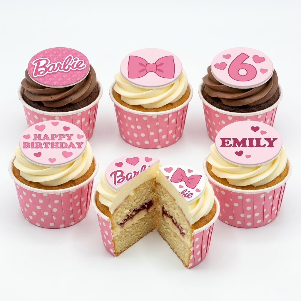Barbie Theme Birthday Cupcakes