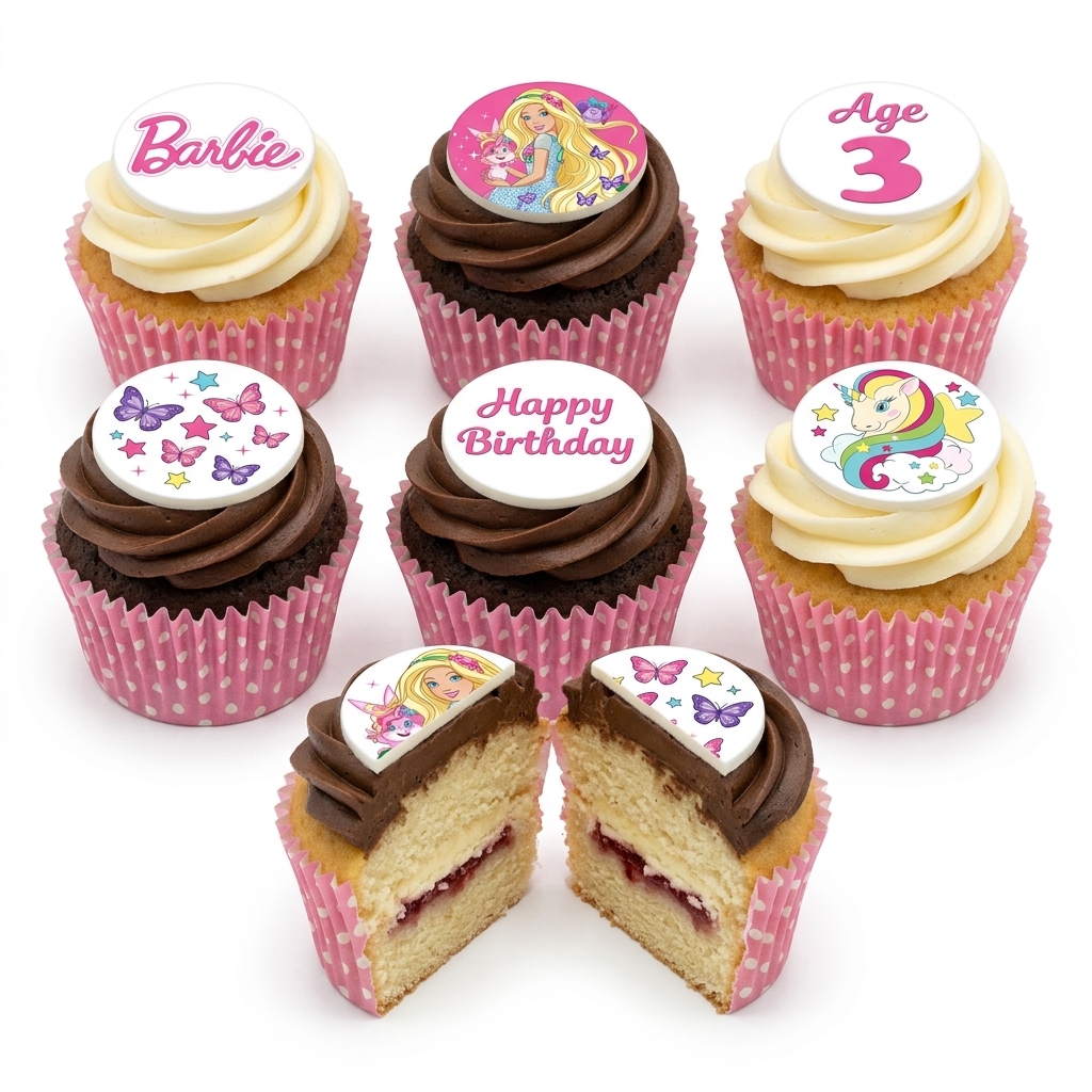 Barbie & Unicorn Birthday Cupcakes for Girls