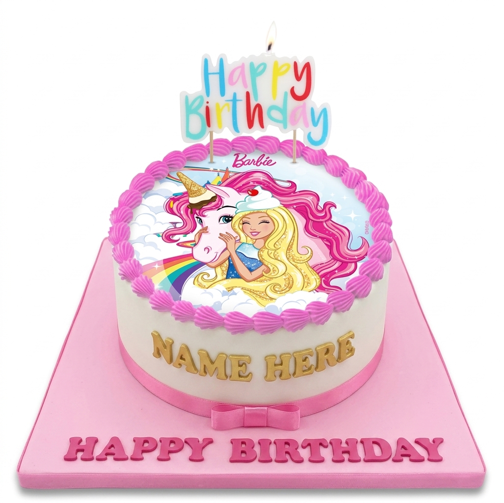 Barbie Unicorn Birthday Cake