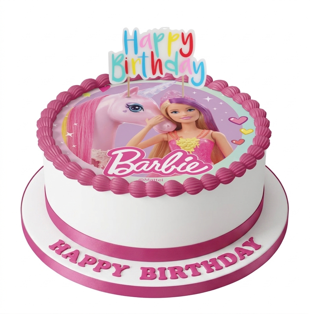 Barbie Unicorn Birthday Cake for Girls