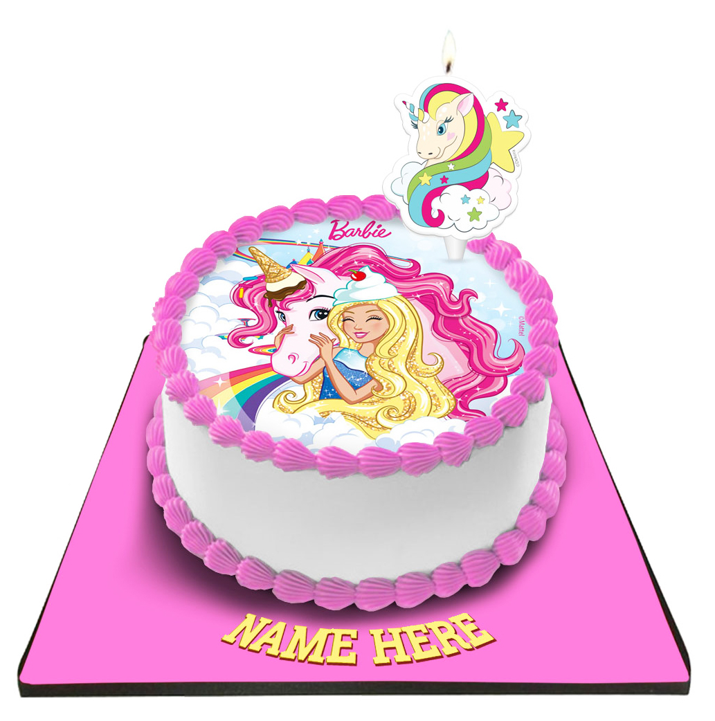 Barbie Cake with Candle
