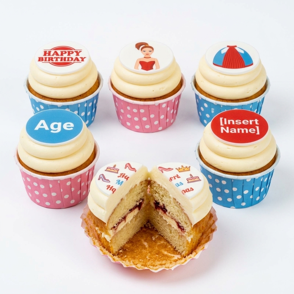 Ladies Fashion Birthday Cupcakes