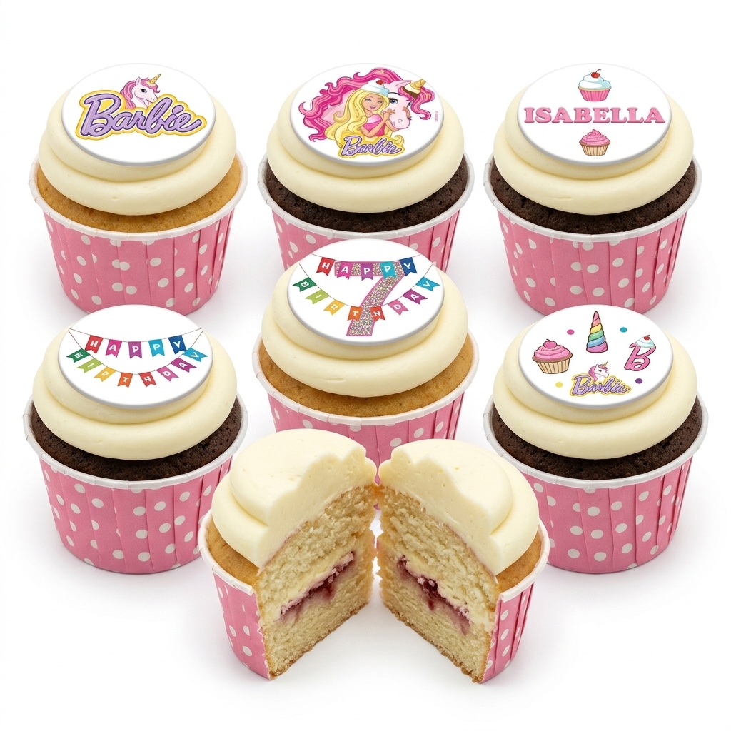 Barbie Unicorn Birthday Cupcakes