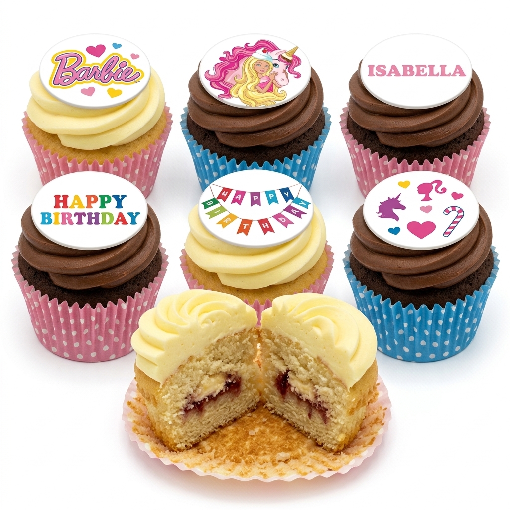 Barbie Theme Birthday Cupcakes for Girls