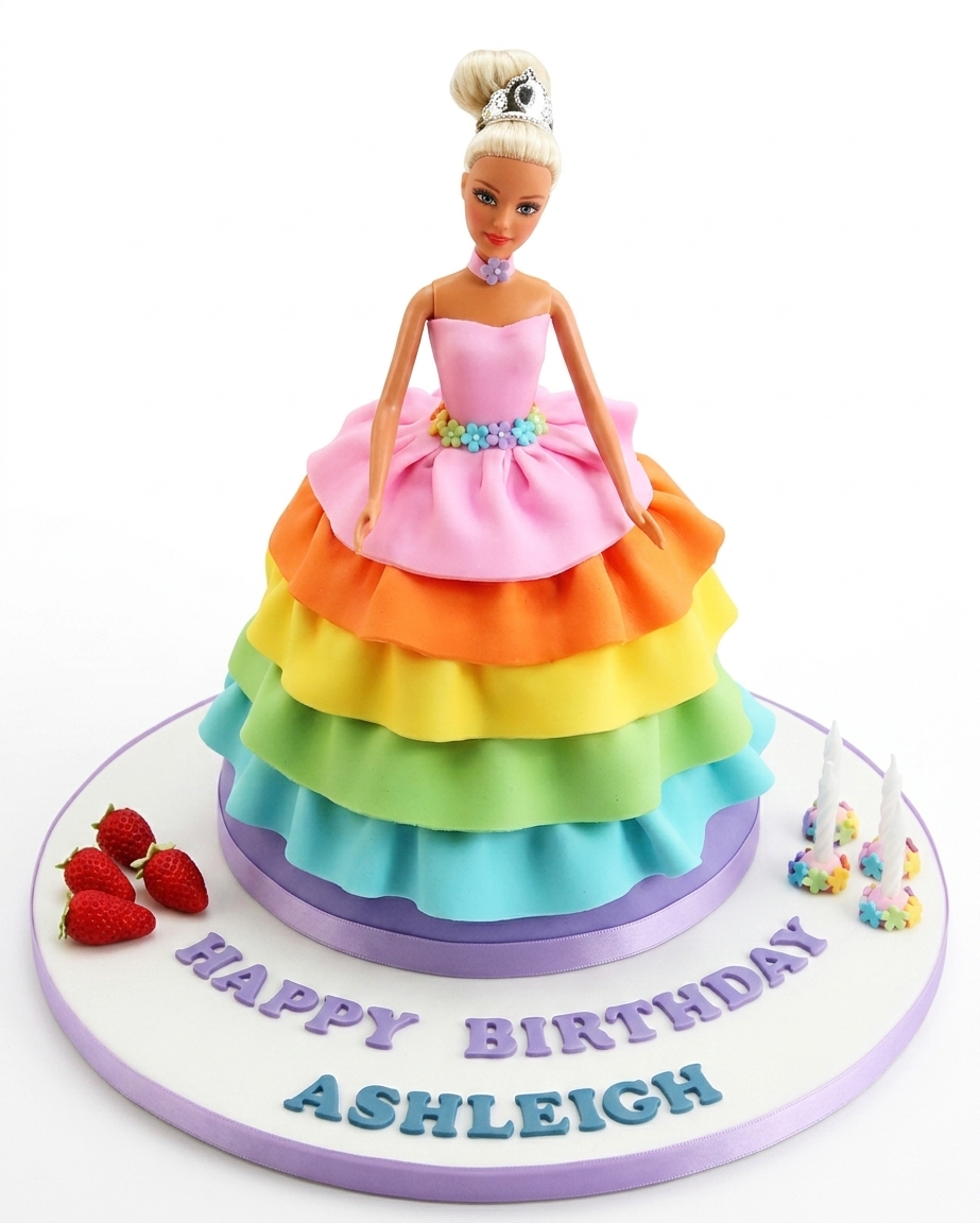 Barbie Princess Rainbow Birthday Cake