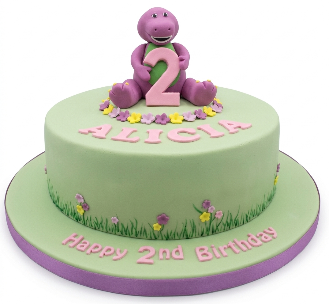 Barney The Dinosaur Kids Birthday Cake