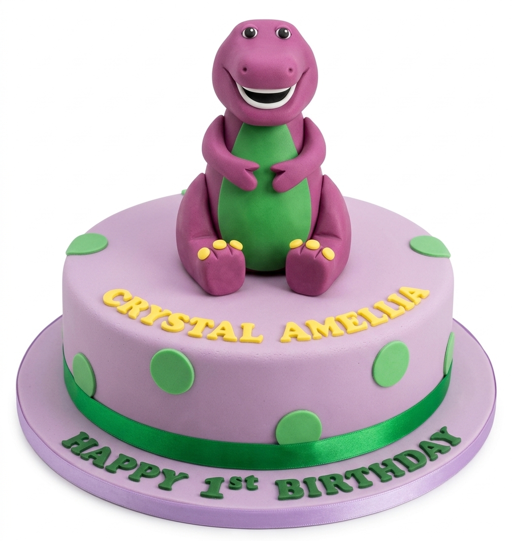 Barney Themed Kids Birthday Cake