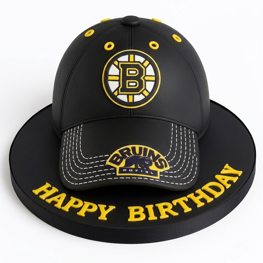 Boston Bruins Hockey Cap Birthday Cake