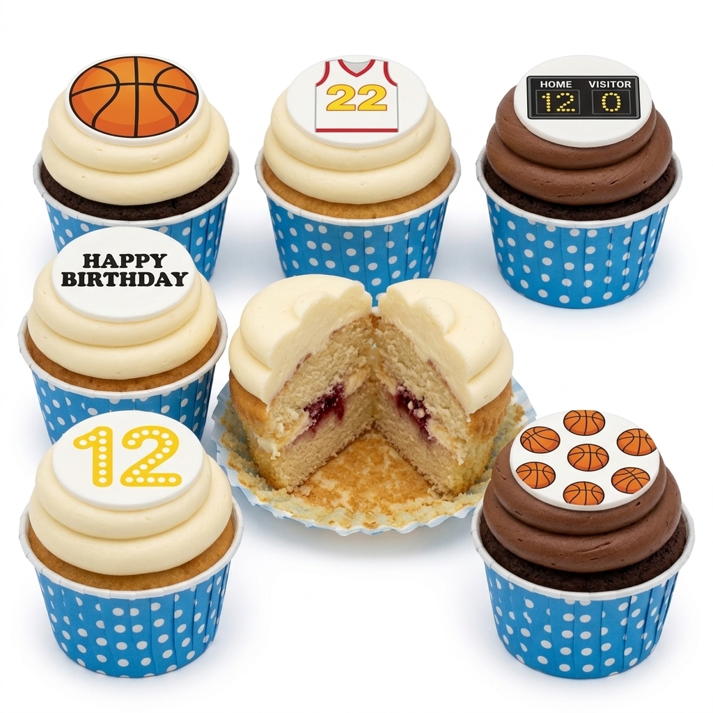 Basketball Birthday Cupcakes
