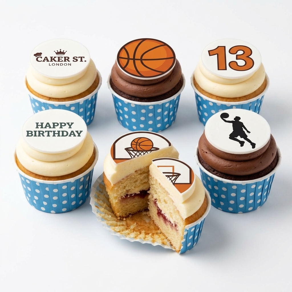 Basketball Birthday Cupcakes
