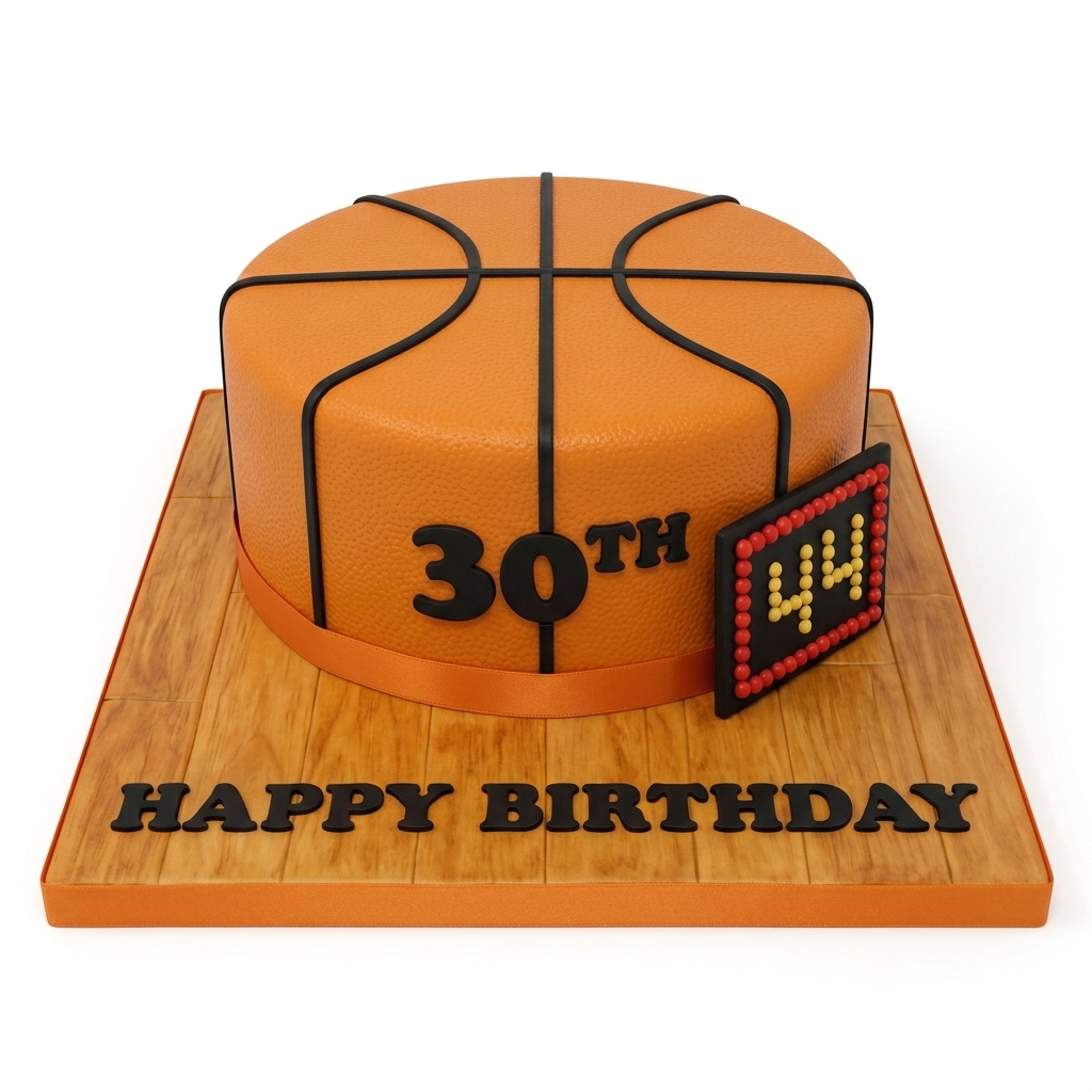 Basketball Birthday Cake with Custom Age