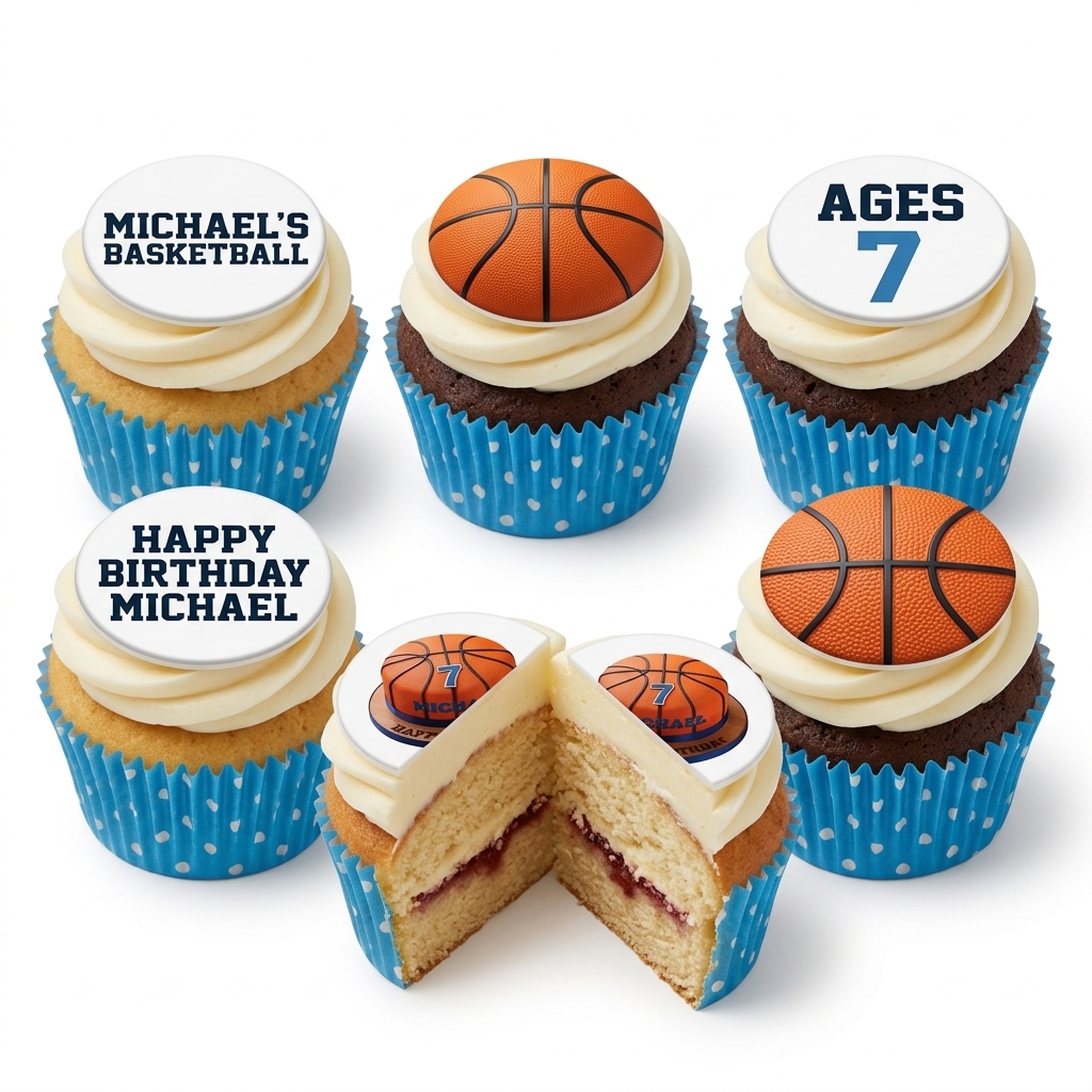 Kids Basketball Birthday Cupcakes