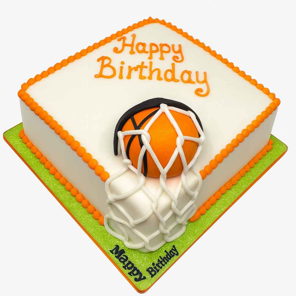 Basketball Themed Icing Birthday Cake