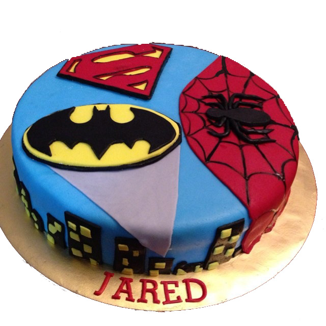 Batman And Spiderman Cake
