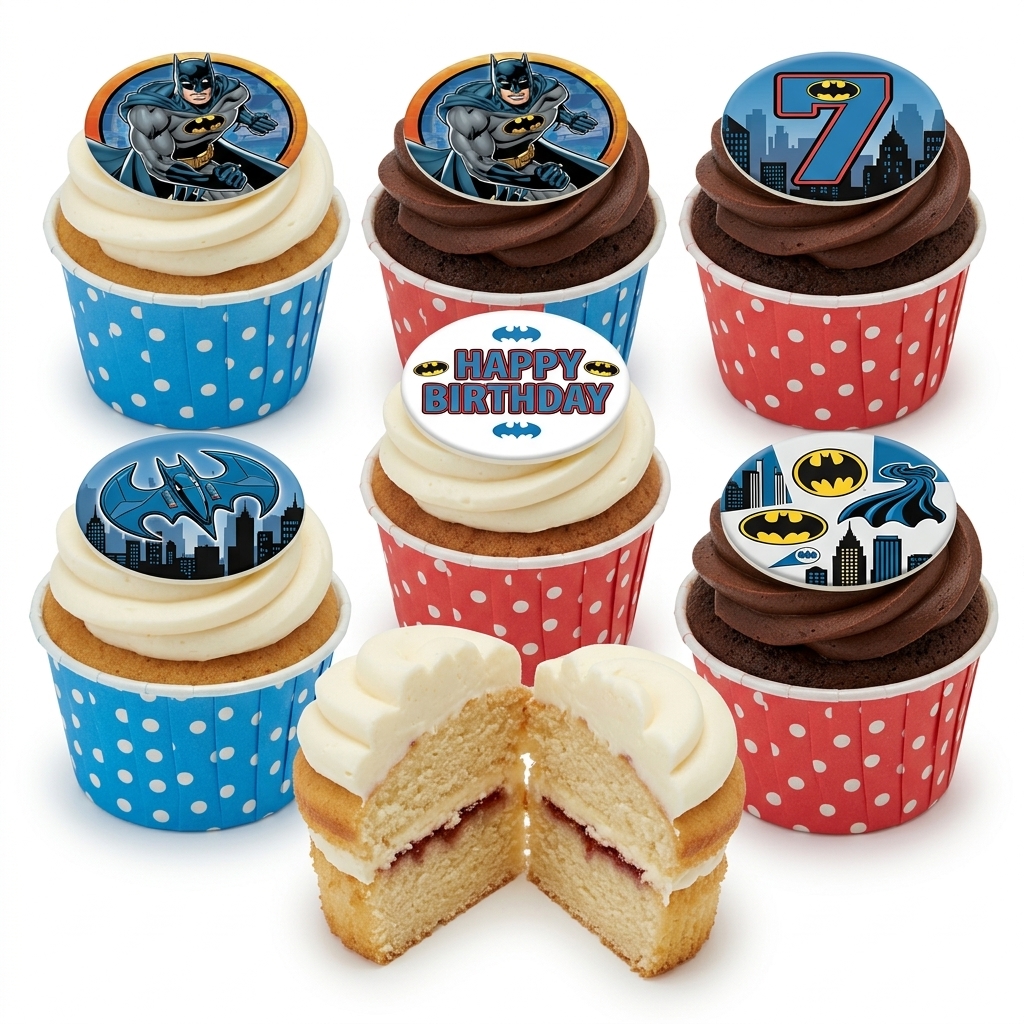 Batman Birthday Cupcakes for Kids