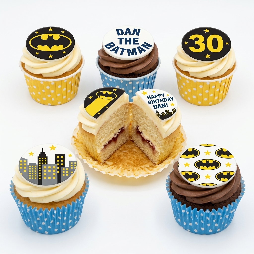 Batman Birthday Cupcakes | Custom Age & Personalised