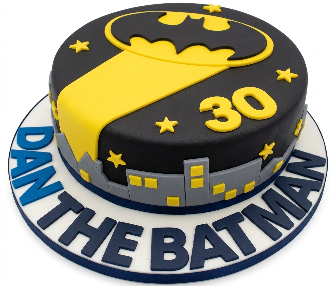 Batman Birthday Cake with Custom Age