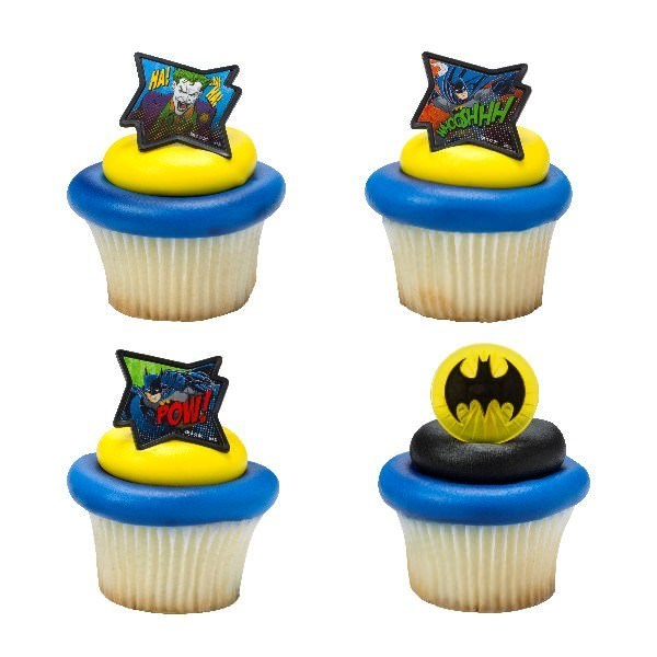 Batman Theme Cupcakes With Ring  - Pack of 6