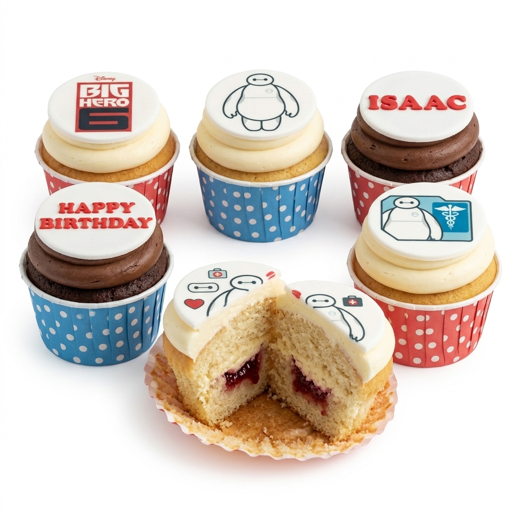 Big Hero 6 Baymax Birthday Cupcakes