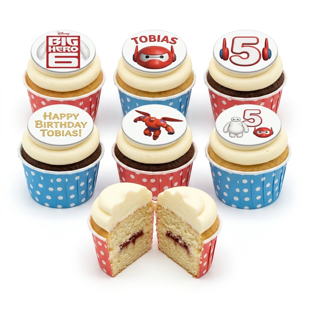 Big Hero 6 Birthday Cupcakes with Custom Age