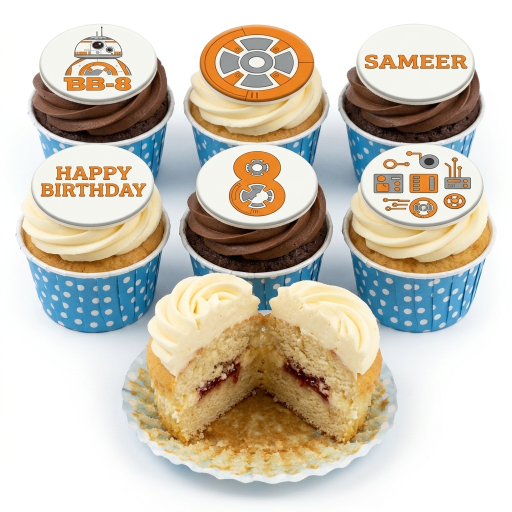 Star Wars BB-8 Birthday Cupcakes