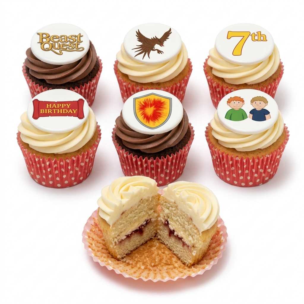 Beast Quest Birthday Cupcakes for Kids with Custom Age