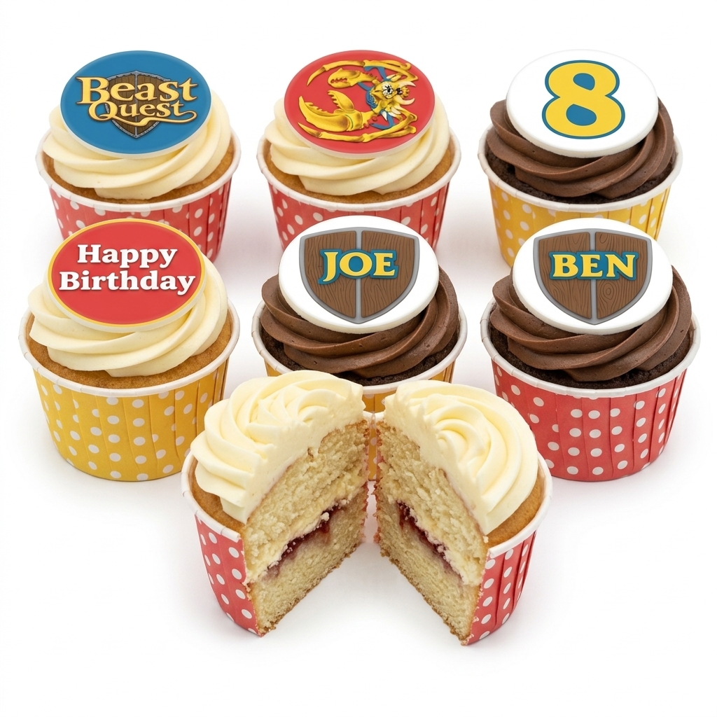 Beast Quest Birthday Cupcakes with Custom Age & Name