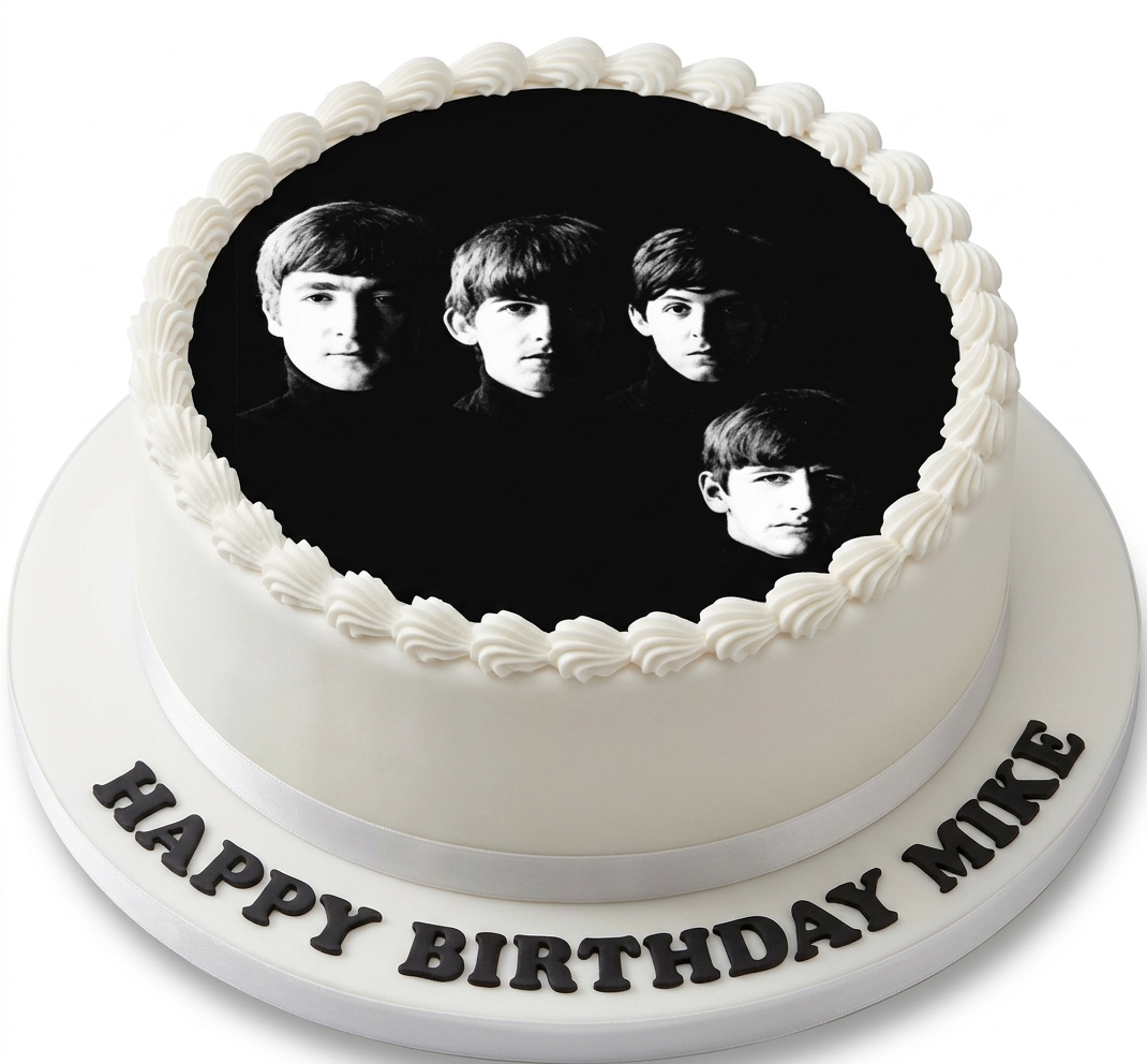 The Beatles Photo Birthday Cake