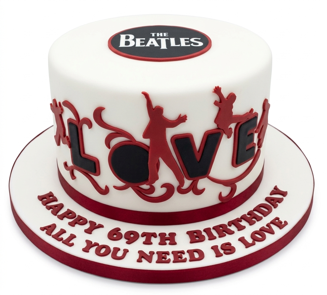 The Beatles Theme Birthday Cake